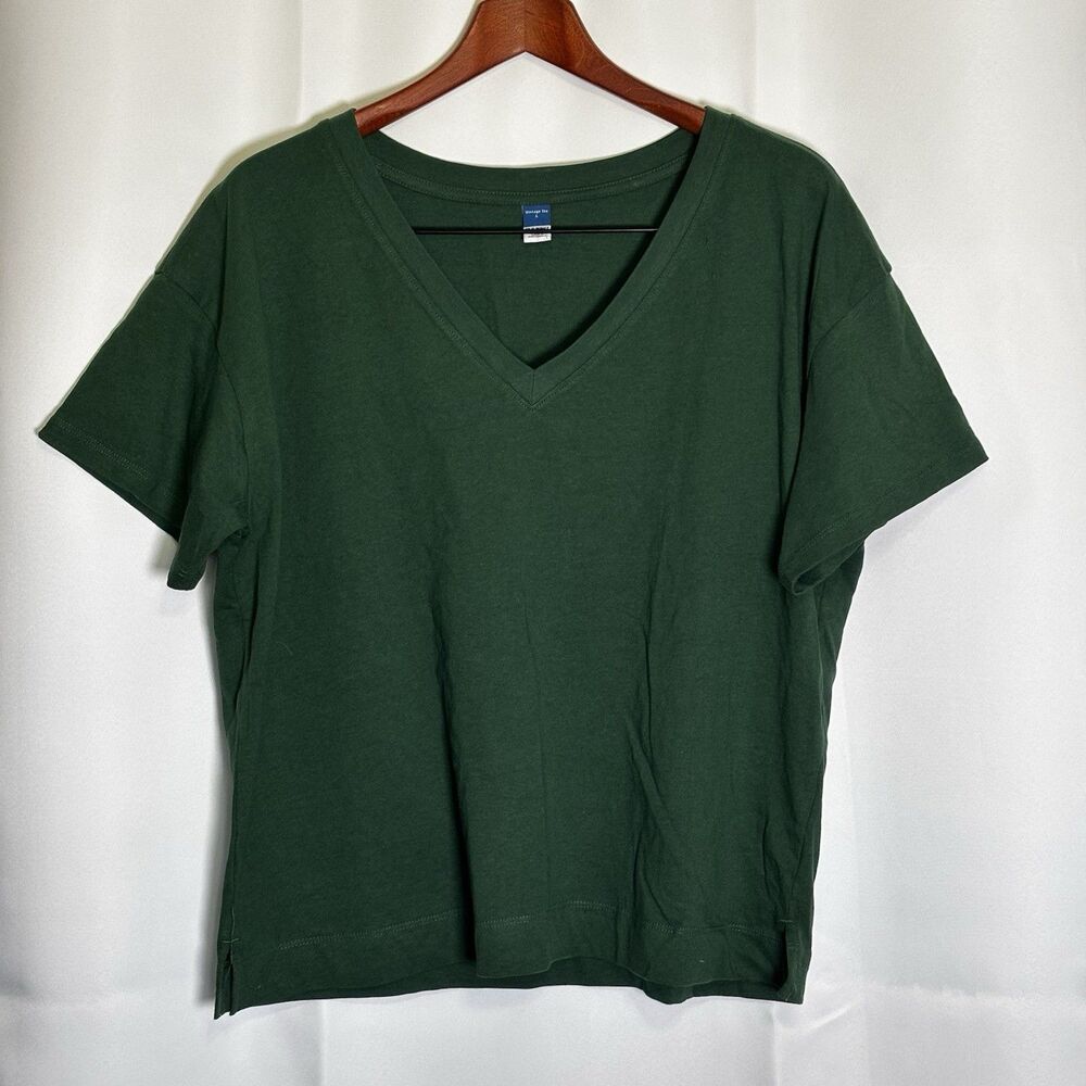 Old Navy Short Sleeve Vintage V-Neck Tee Field of Green New L Large